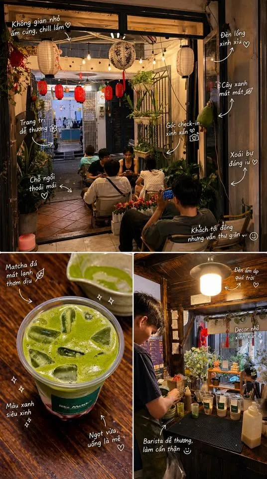Không gian quán Hiko Matcha — ấm cúng, chill và thân thiện
